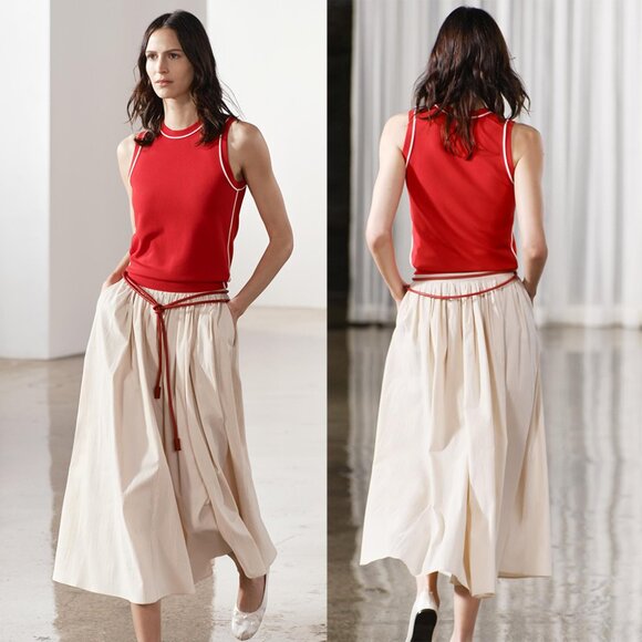 NEW ZARA ruffly ecru 2252 skirt size S - Picture 2 of 4